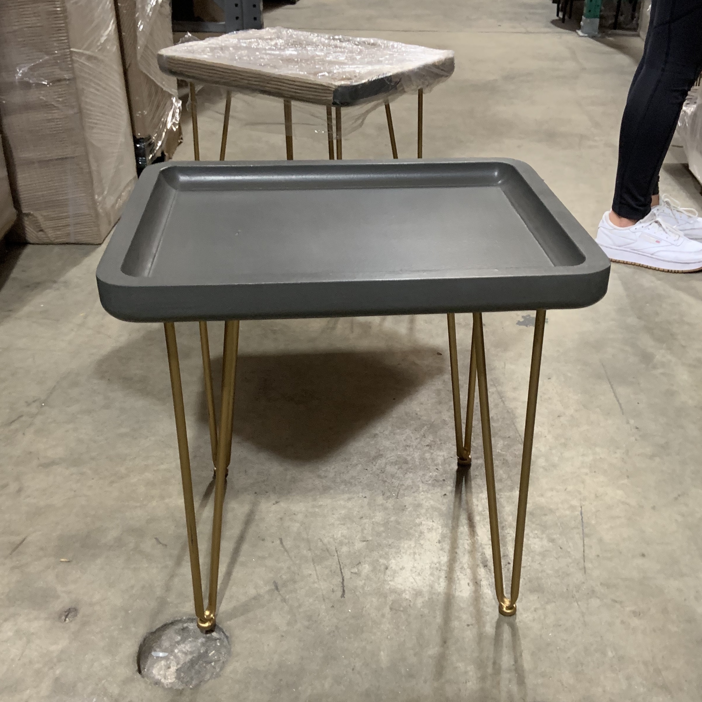 Gray Tray Top Side Table