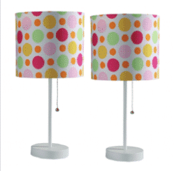White Polka Dot Lamp 18.5"