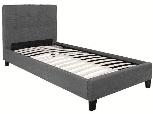 Gray Fabric Twin Bed