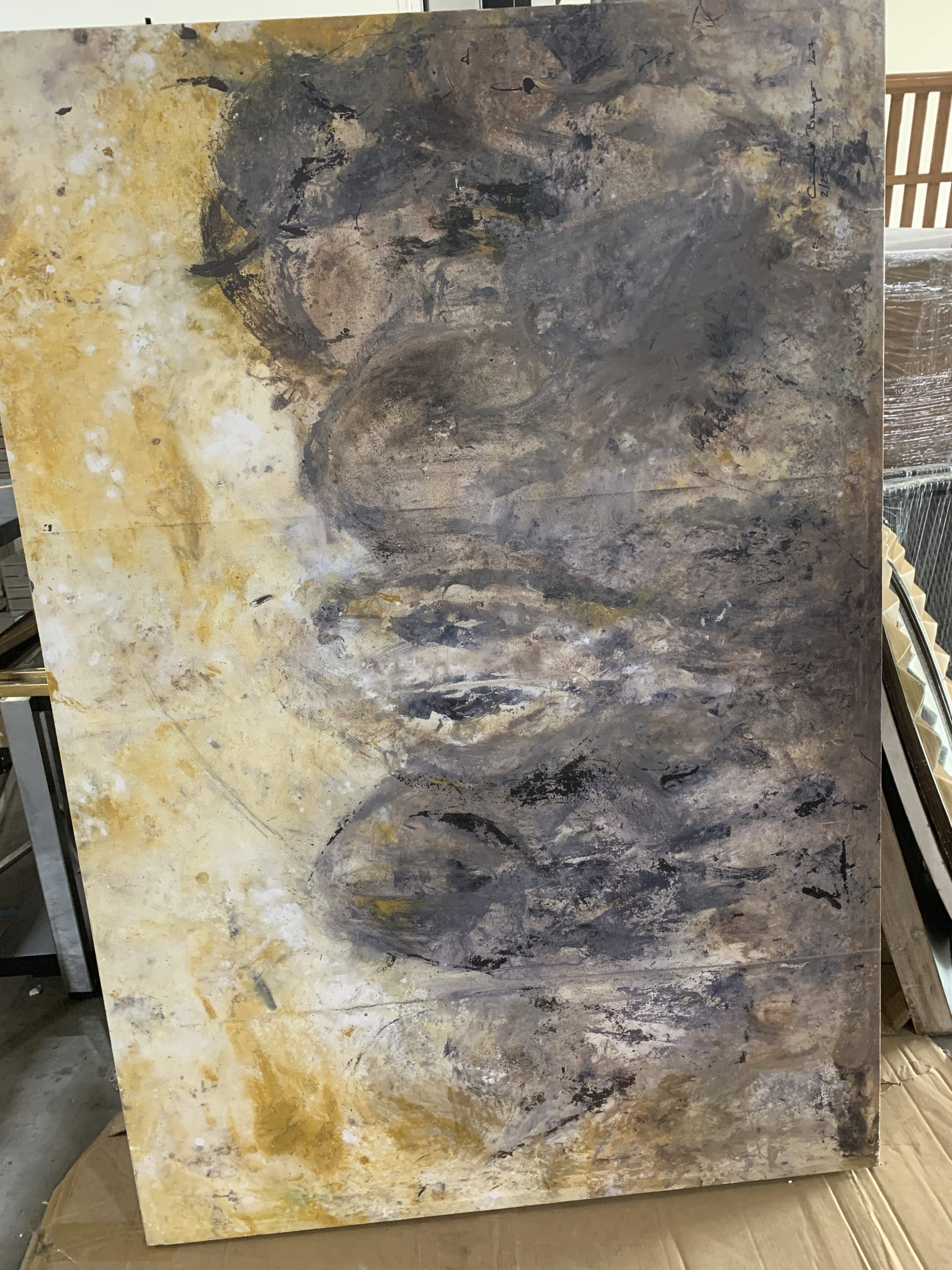 Grey & Yellow Splashes 38 x 56