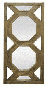 Antique Brown Octagon Mirror