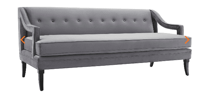 Concur Grey Velvet Sofa