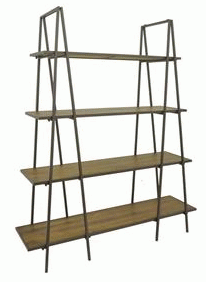Metal and Wood Shelving Unit