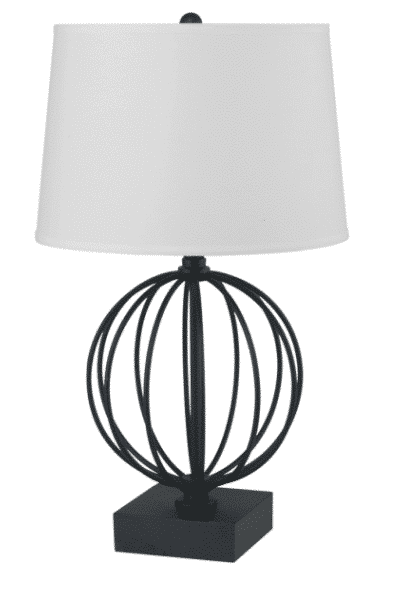 Black Spherical Transitional Table Lamp 24.5"