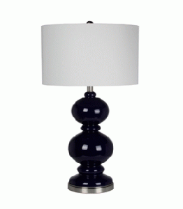 34in. Glass Table Lamp - Blue