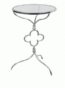 Silver Leaf Iron & Glass Side Table