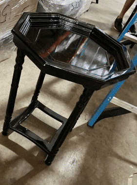 Shiny Black Octagon Side Table