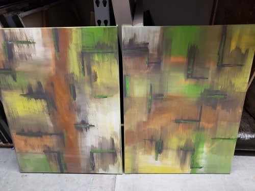 Mid Century Green Art Set