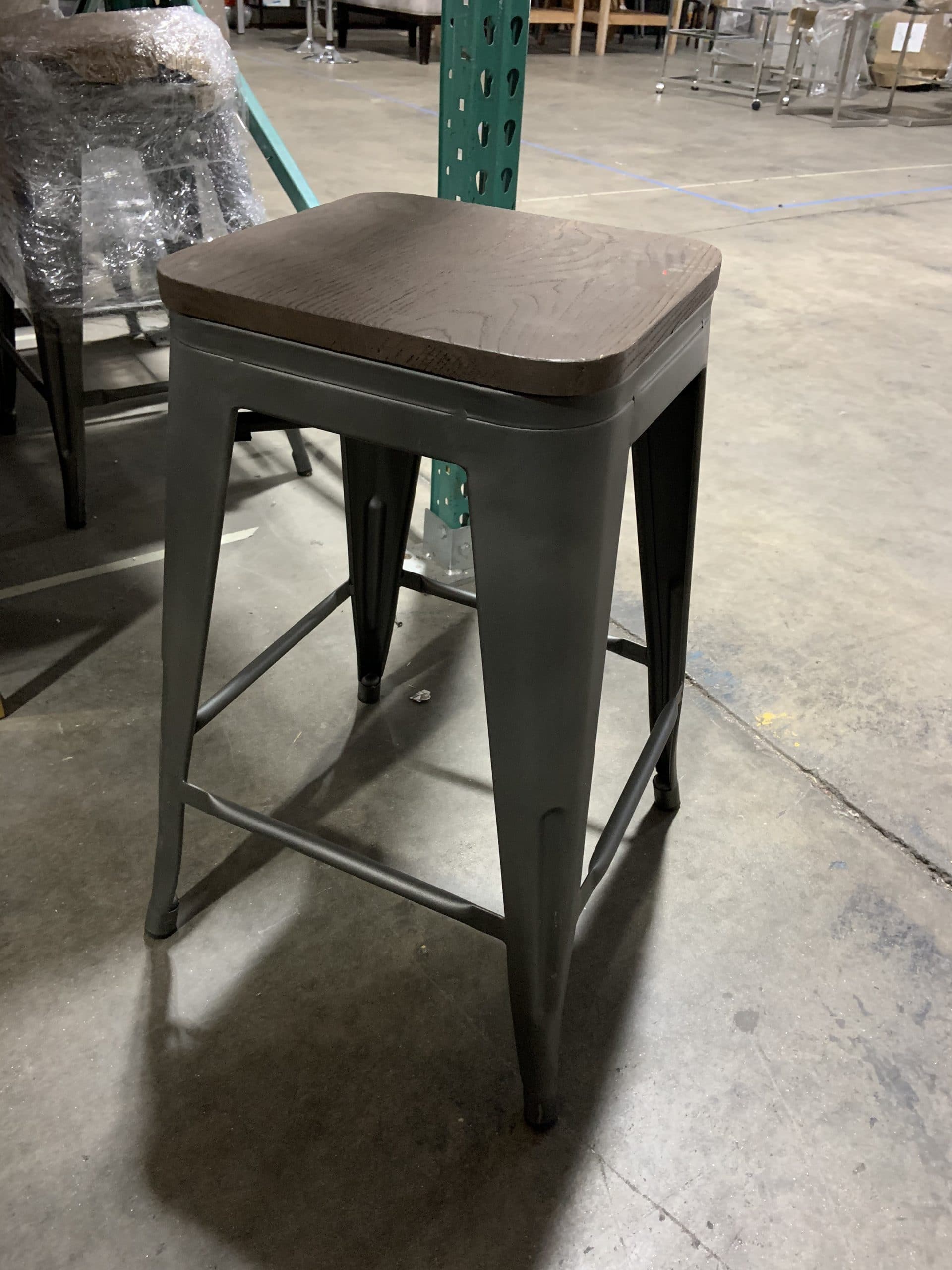 Wood and Metal Stool