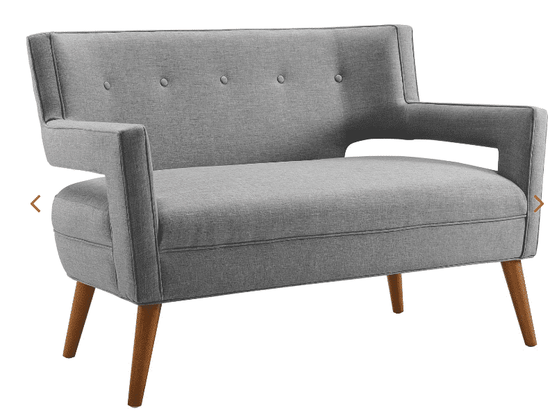 Light Grey Upholstered Loveseat