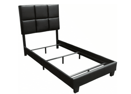 Biscuit Tufted Black Twin Bed