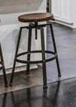 Brown Industrial Counter Stool