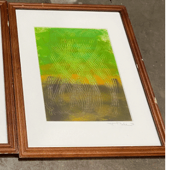 Framed Green & Yellow Ombre