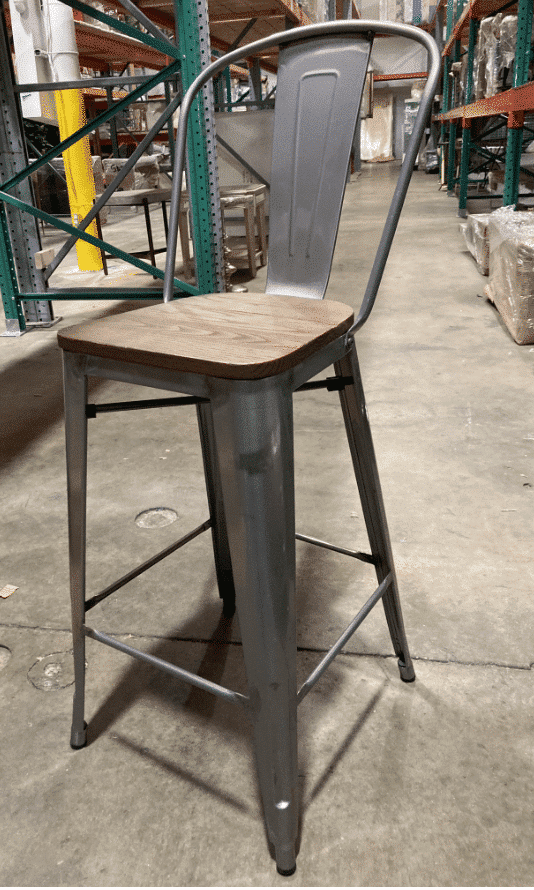 Tall Back Gunmetal Barstool