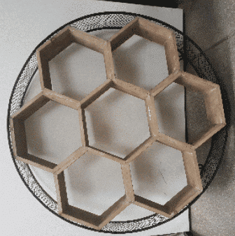 Iron & Wood Honeycomb 27x27