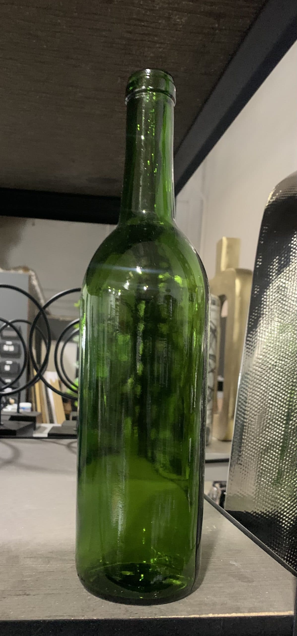 Green Clear Glass Bottle 11"