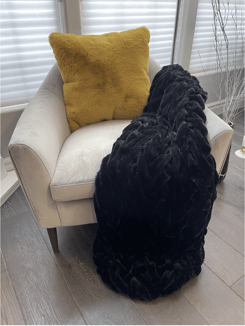 Loufie Faux Fur Throw Blanket 50 x 60