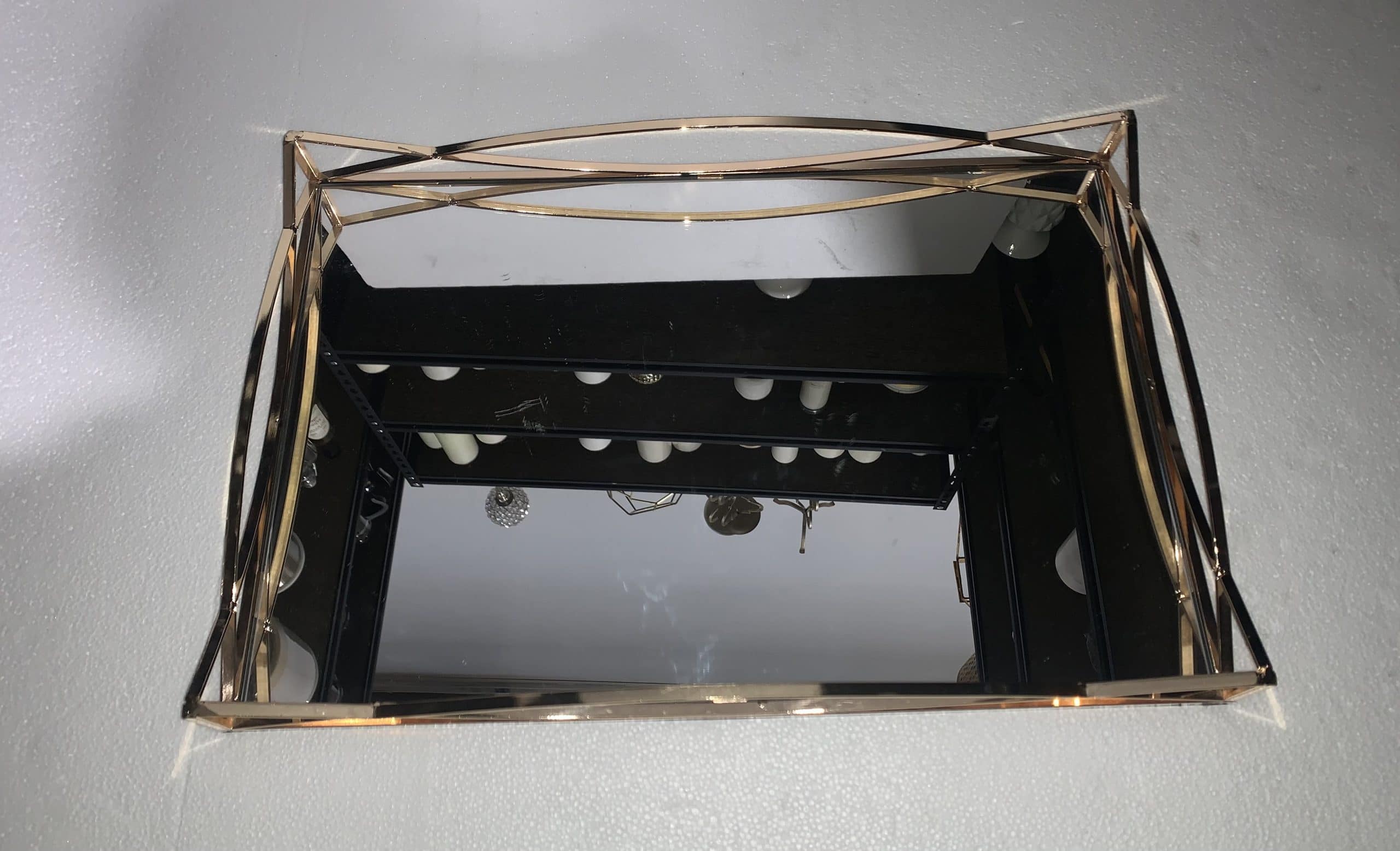 Gold Mirrored w/ Oval Detail Decorative Tray