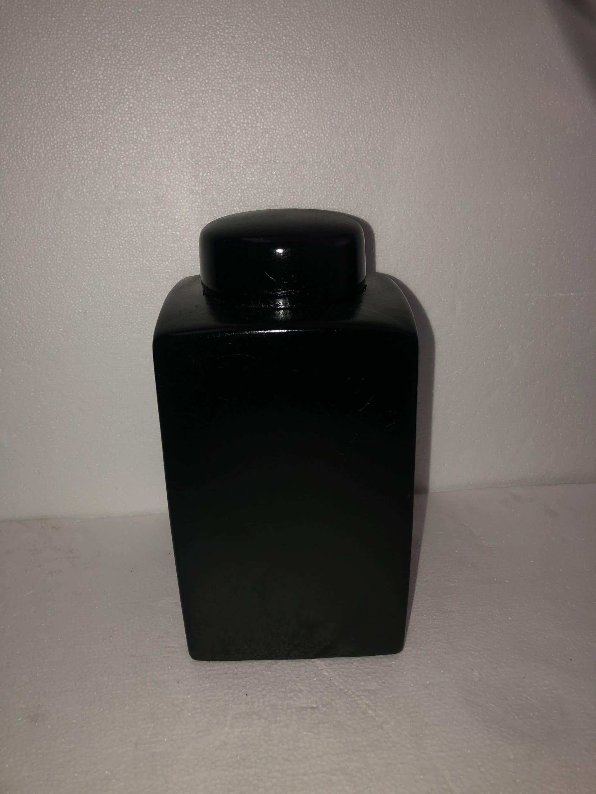 Black Squared Curved Decorative Jar