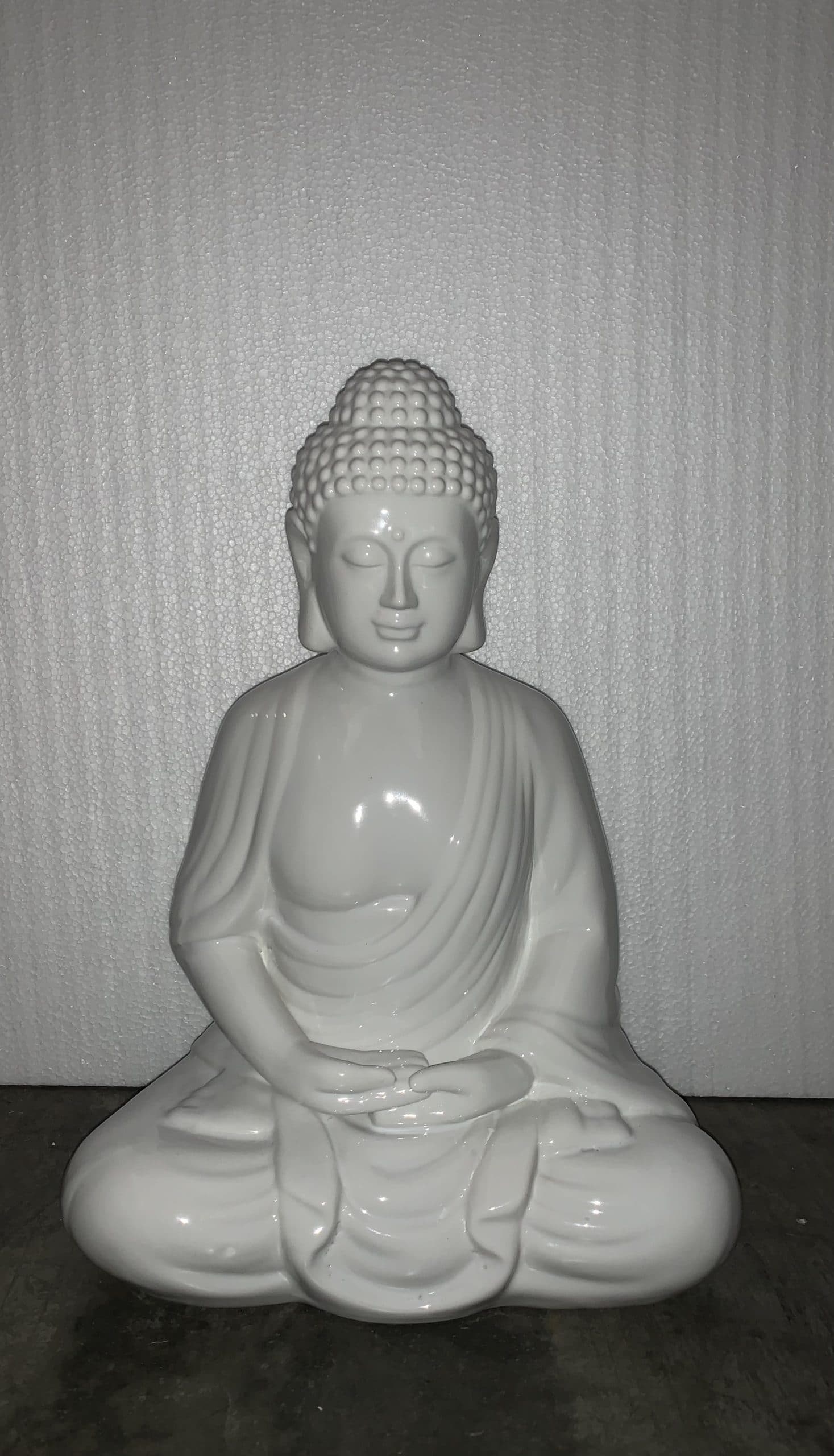 White Buddha Sculpture 12"