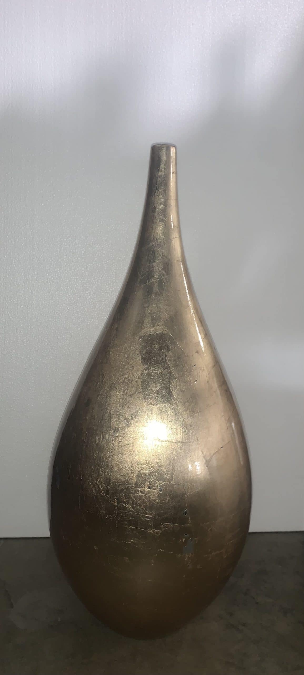 Gold Tear Drop Decorative Vase 25"