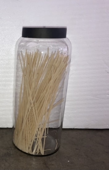 Glass Cylindrical Decorative Jar w/ Black Lid II 12"