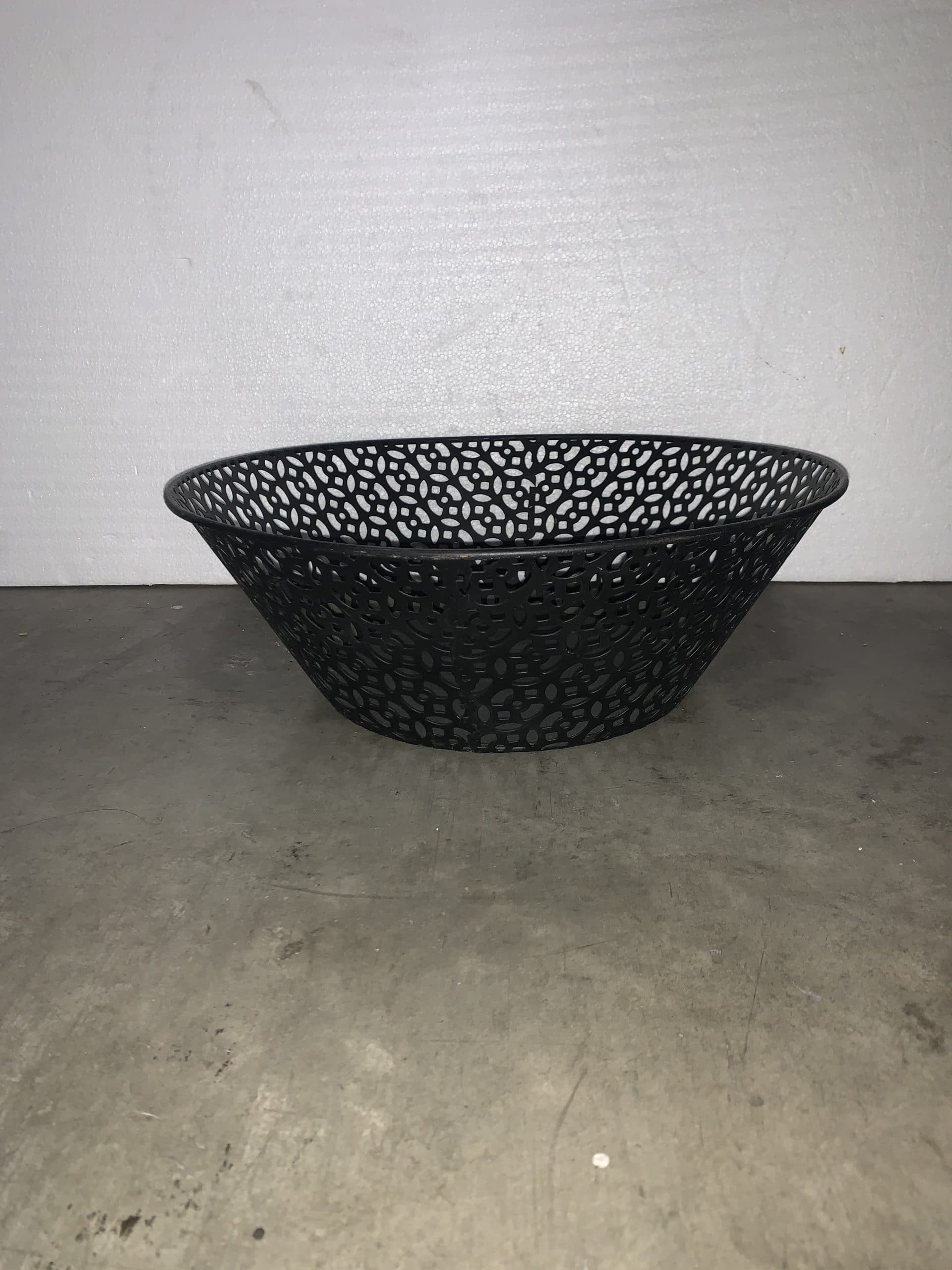 Medium Black Hollow Geometric Shapes Decorative Bowl 15x6
