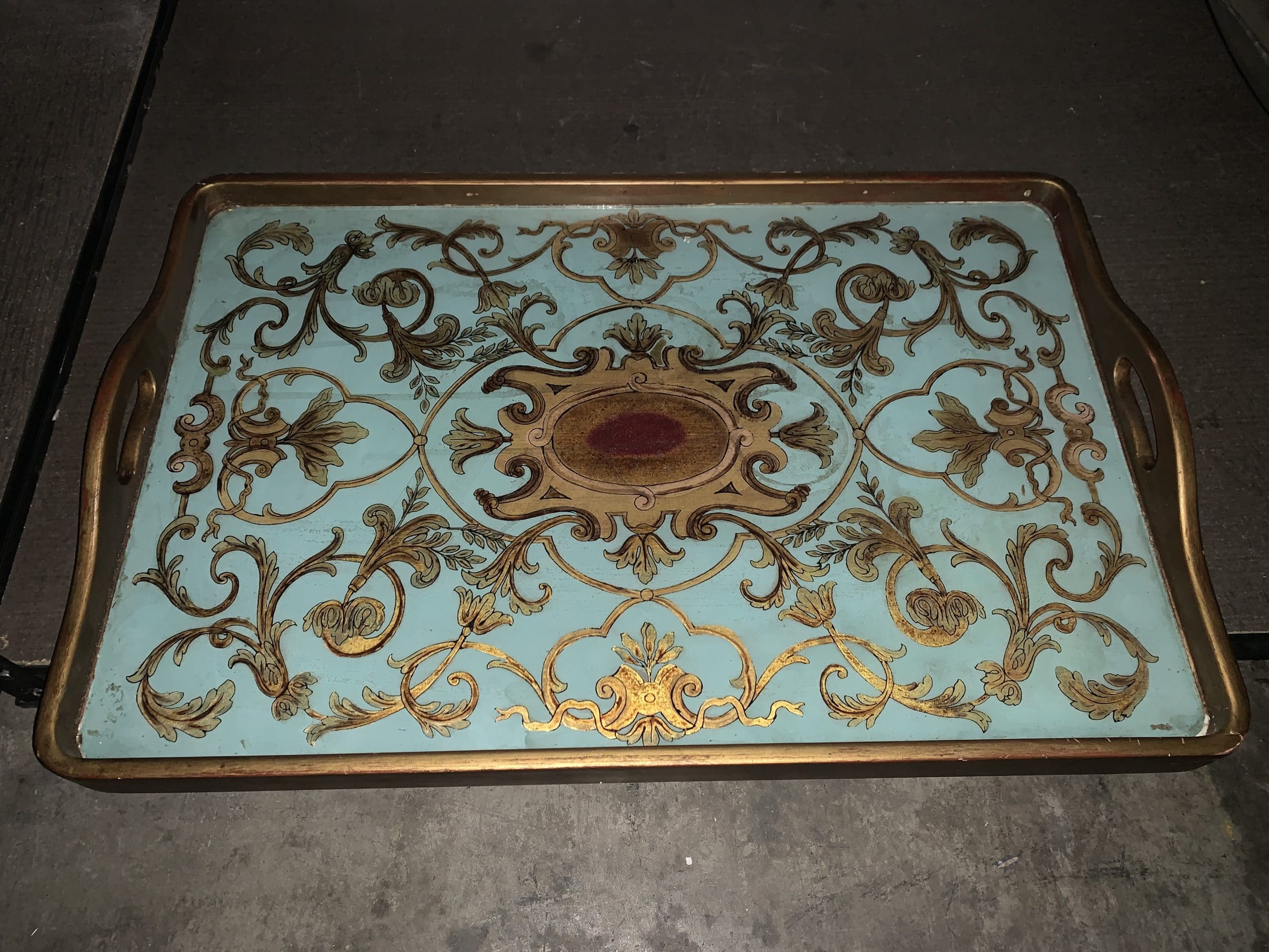 Aqua Marine w/ Golden Aladin Pattern 24"