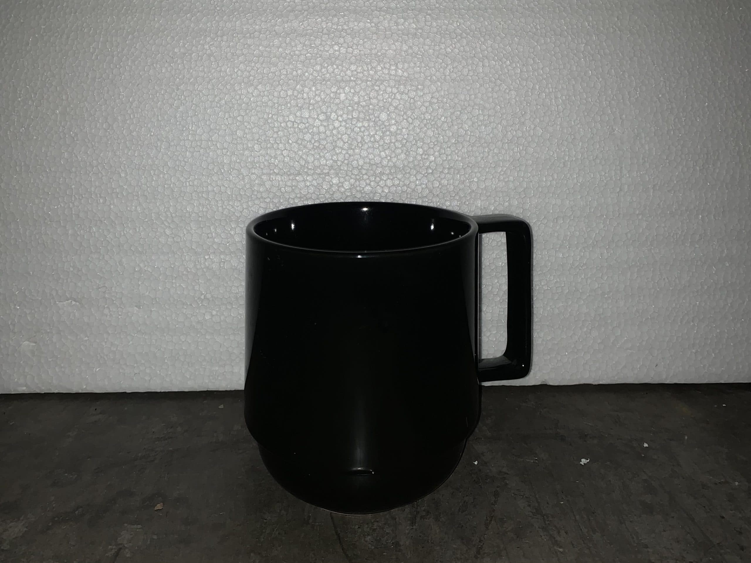 Wide Solid Black Mug 4"