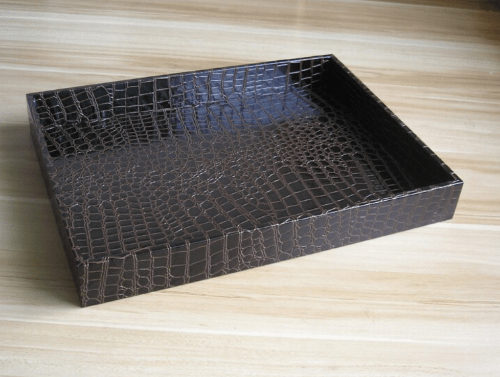 Espresso Crocodile Tray 14.5"