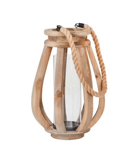 Brown Wood Lantern 16"