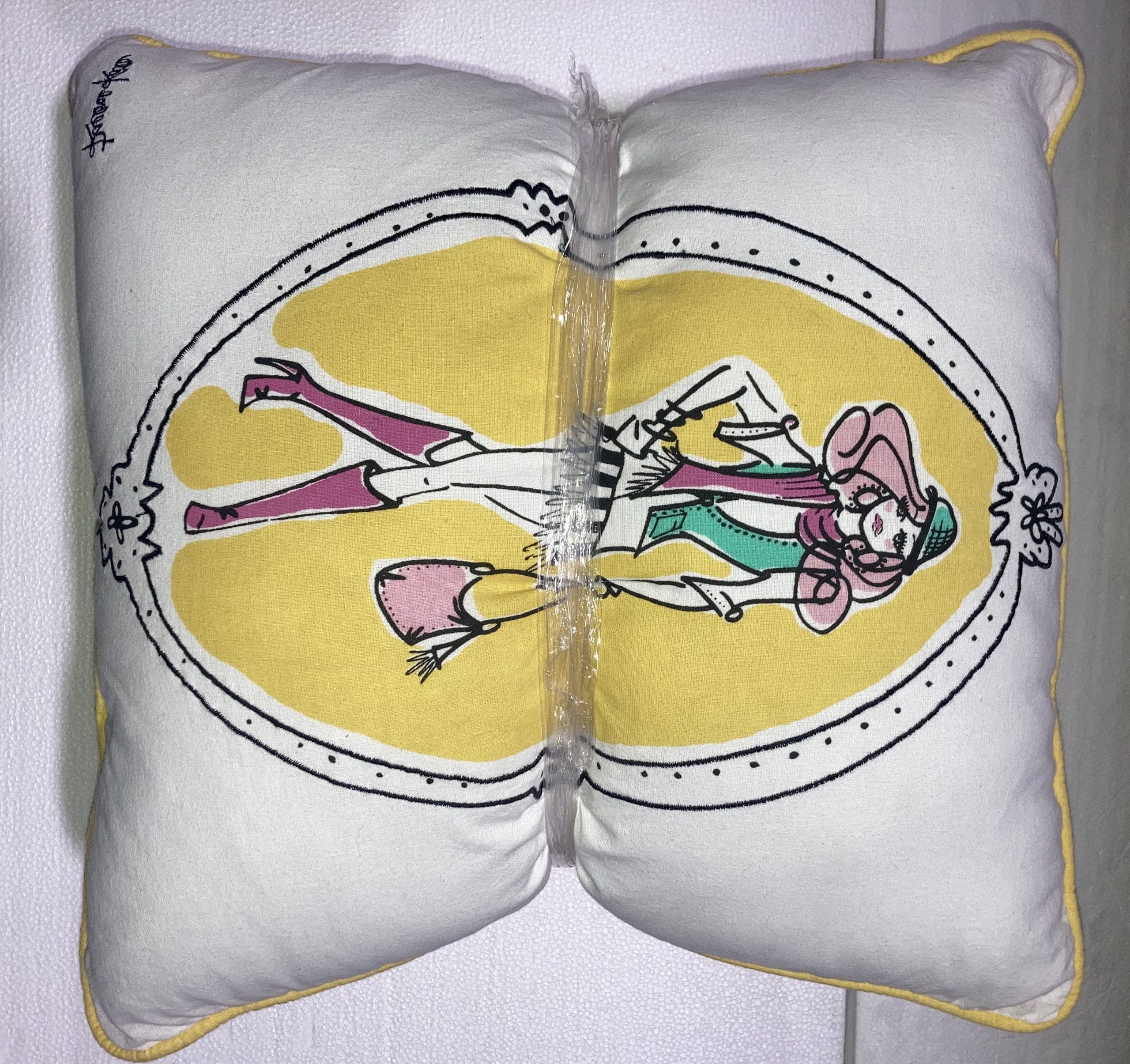 Yellow Super Model Throw Pillow Set 17 x 17"