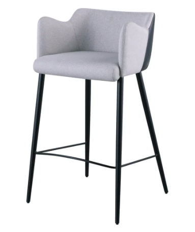 Lennox Grey & Black Counter Stool