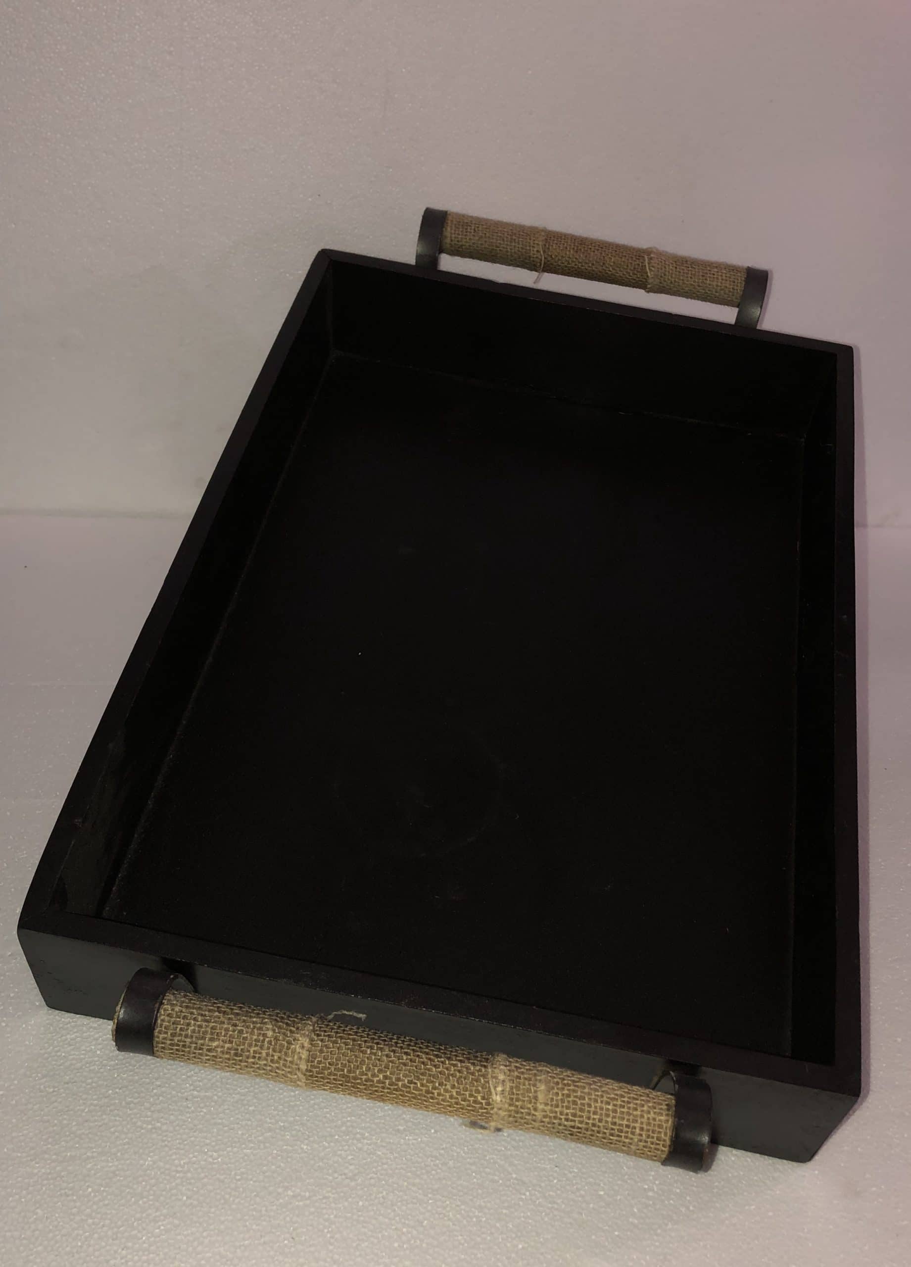 Oversized Black Decorative Tray