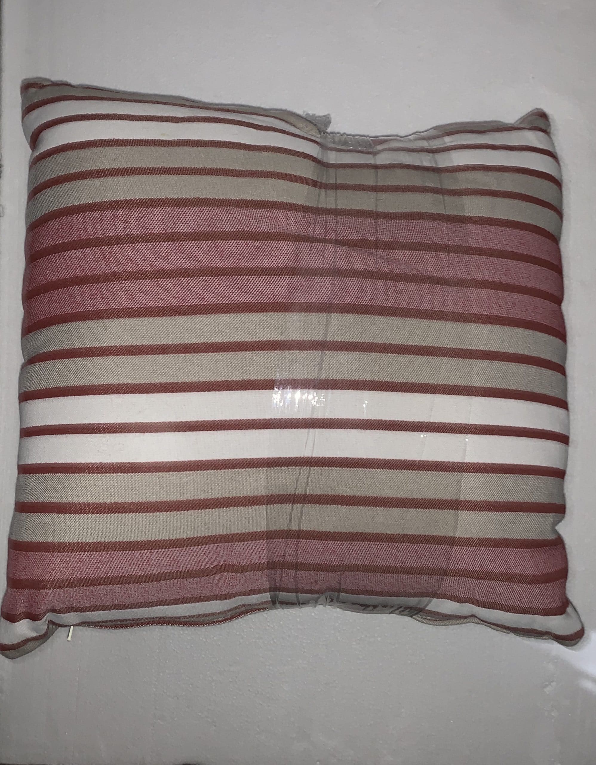 Red, White, & Beige Stripped 18"