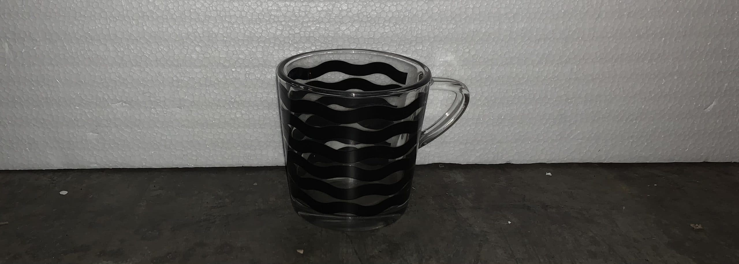 Clear Mug w/ Black Zickzack Lines 3"