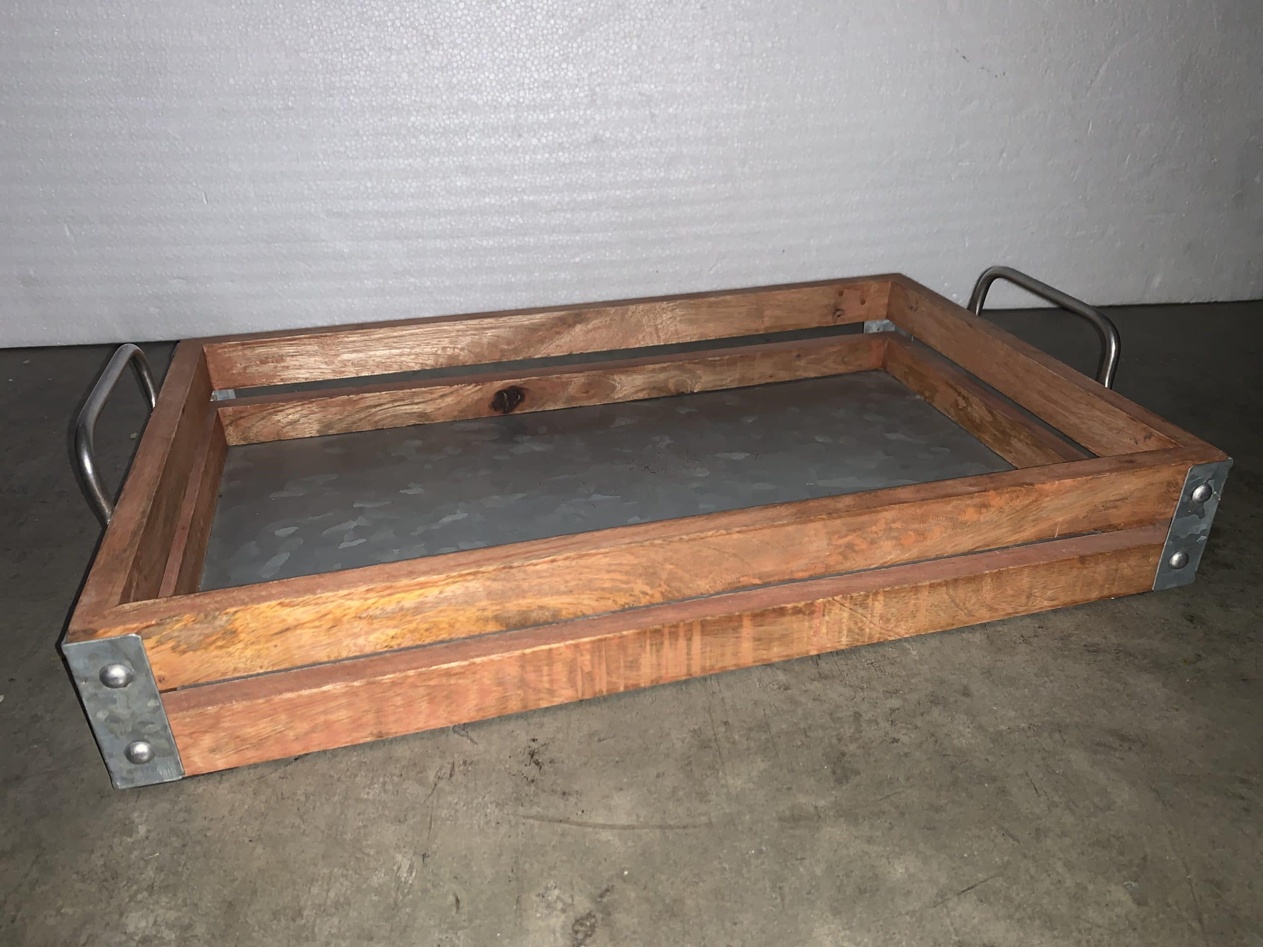 Wood & Silver Mosaic Tray