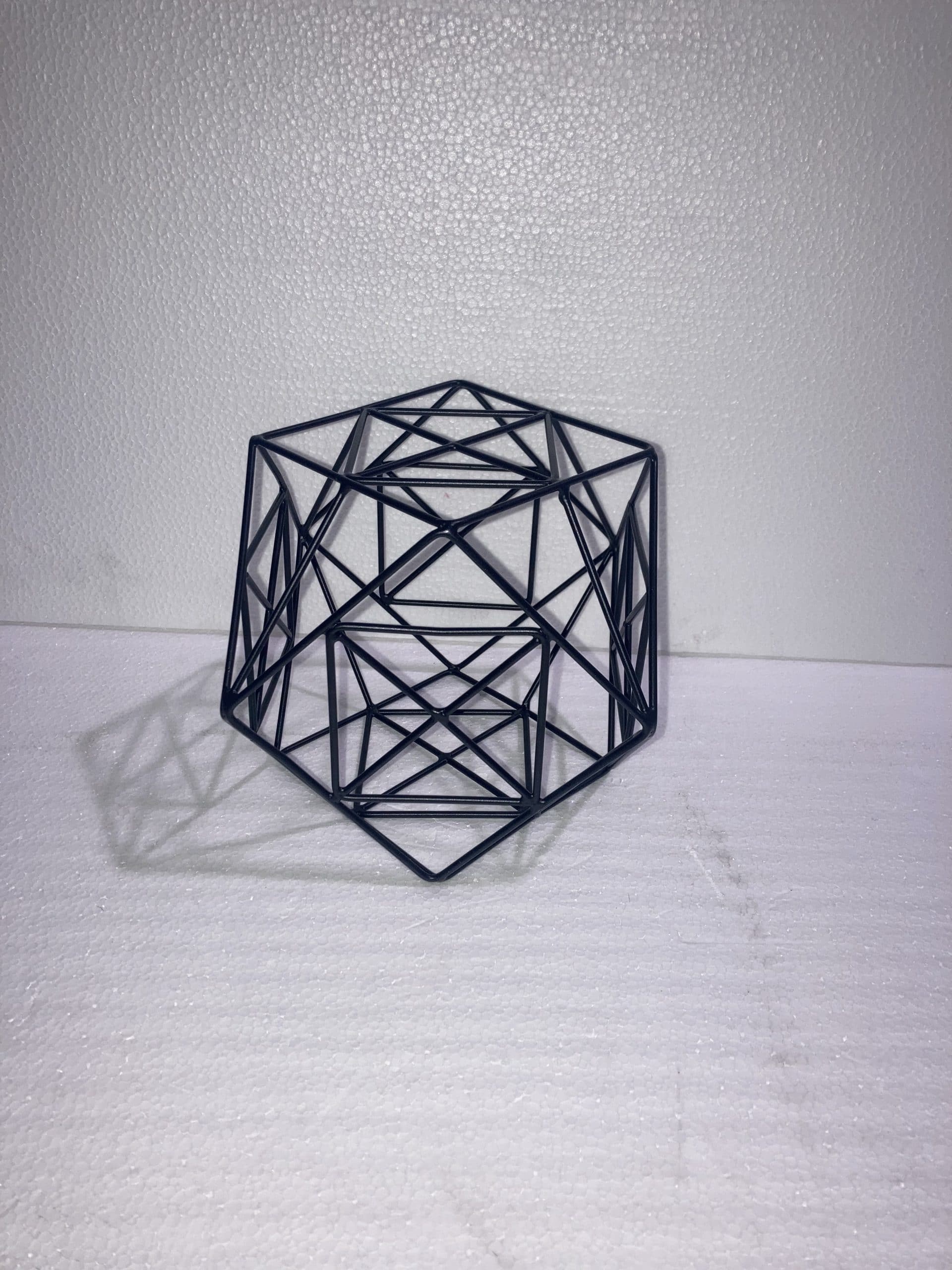 Black Geometric Sphere 6”