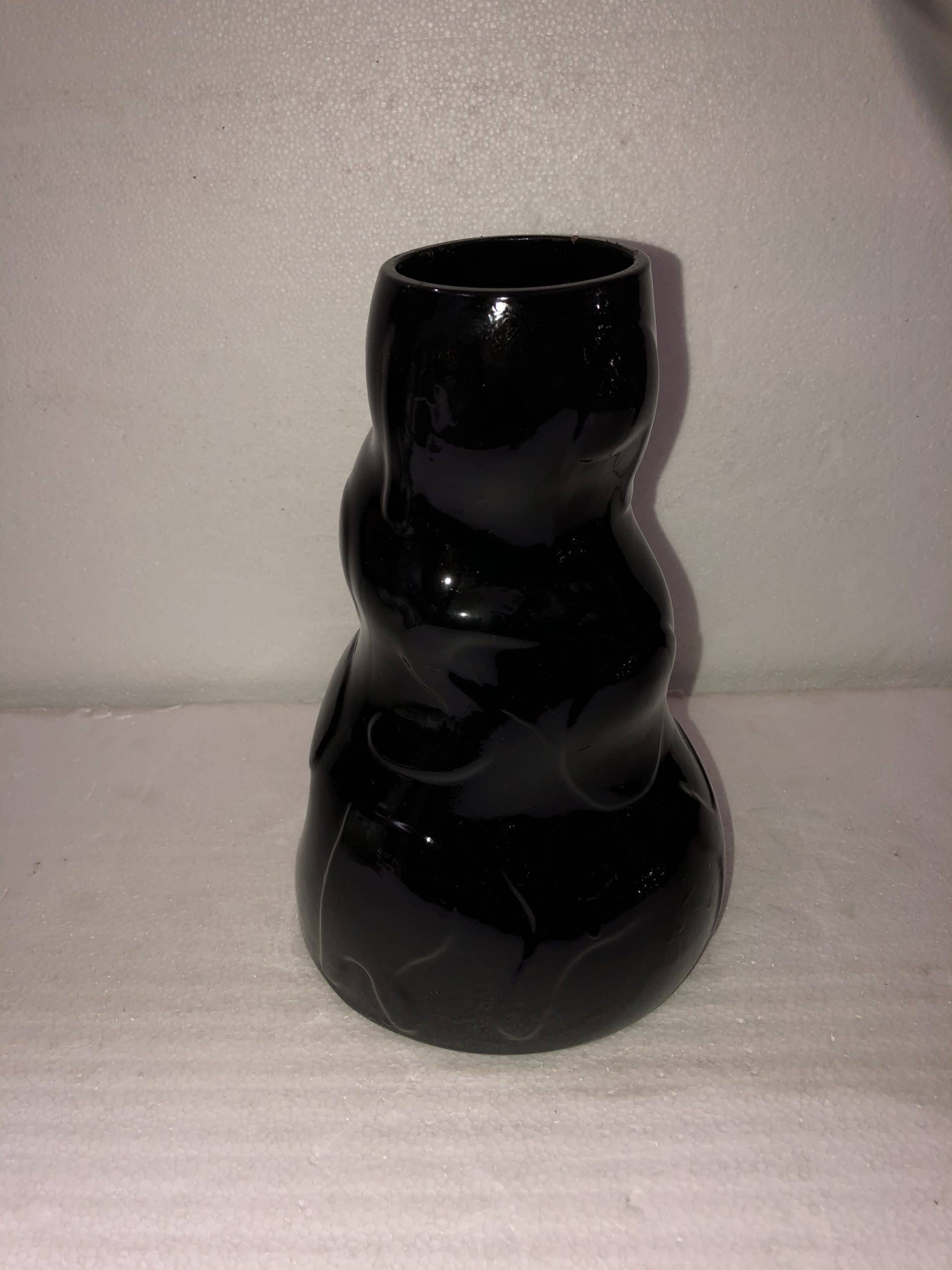Three Tier Black Vase