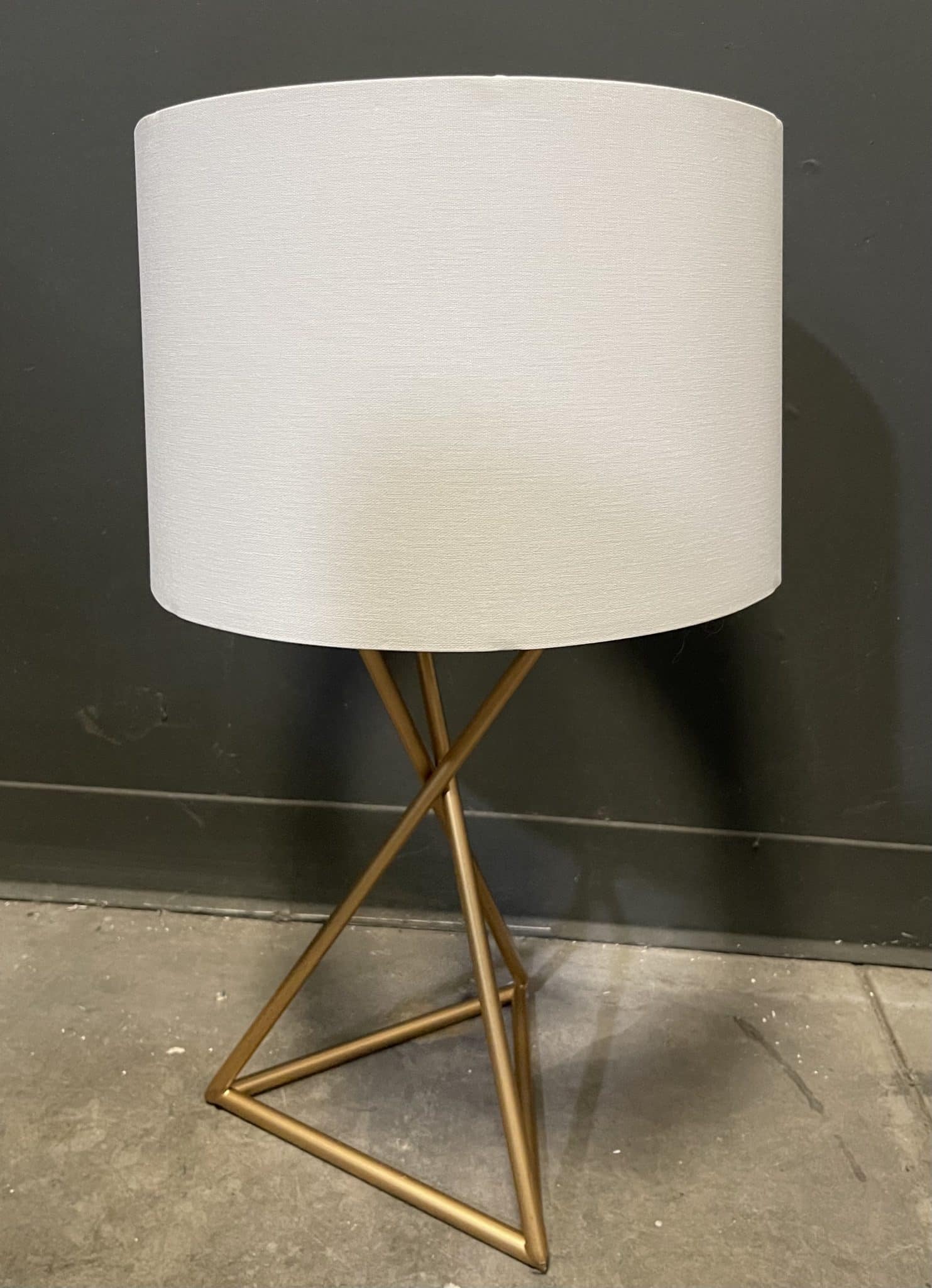 Gold Twisted Base White Shade 26.25H"