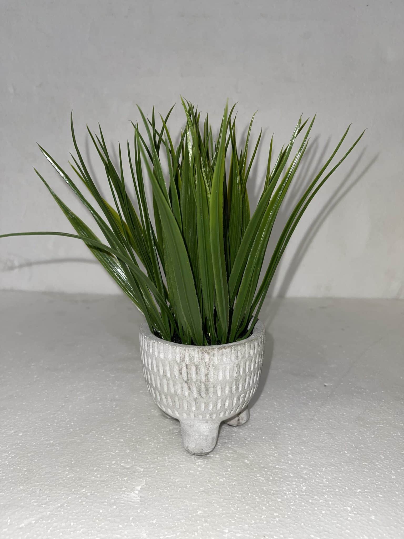 Small Artificial Grass in Grey Pot