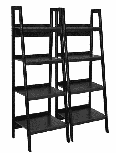 2 Piece Set Black Lawrence Bookshelf