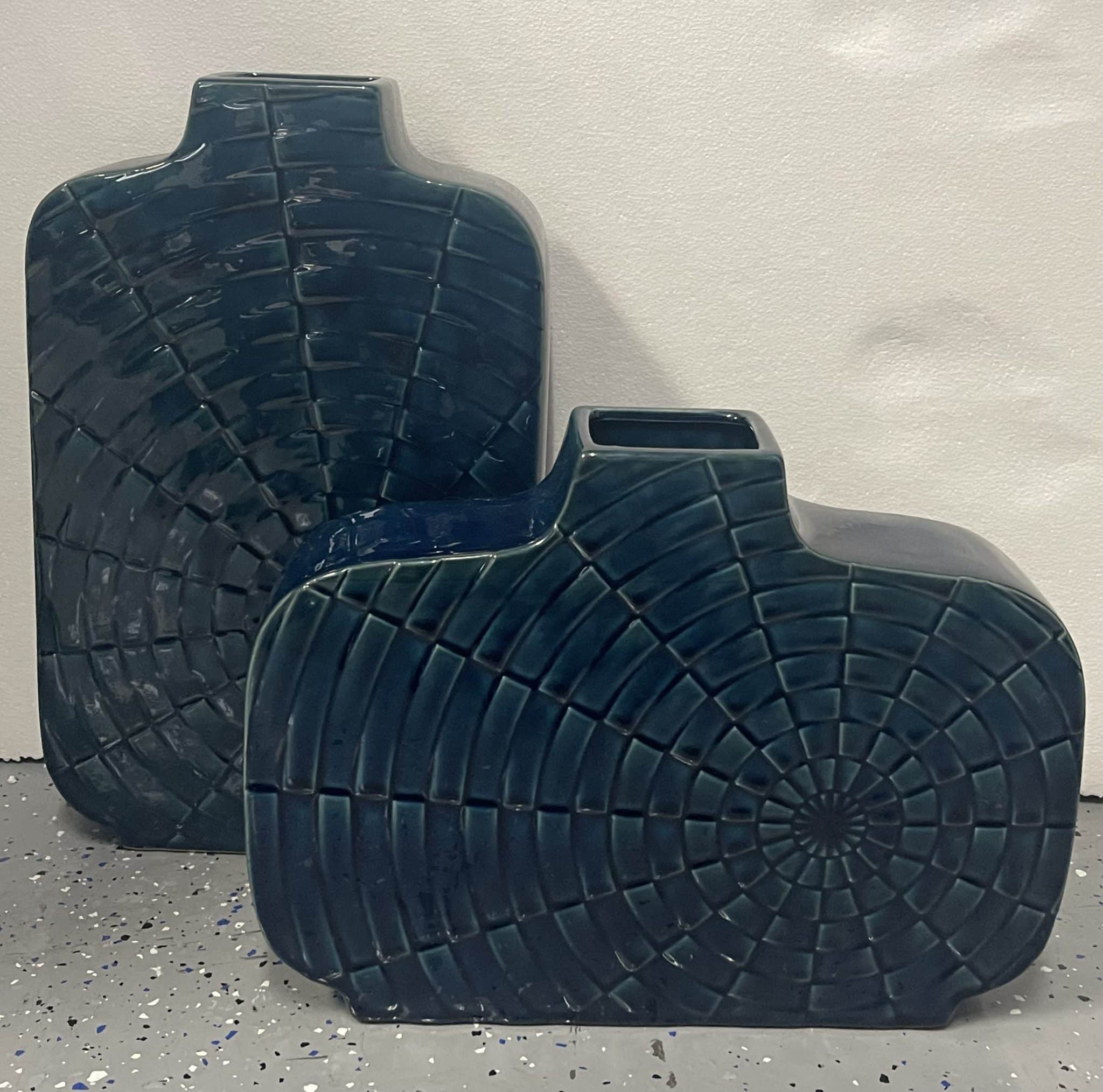 Set Prussian Blue Vase 11" & 16"