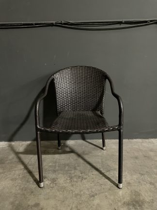 Brown Wicker Chairs Chrome Leg Tips