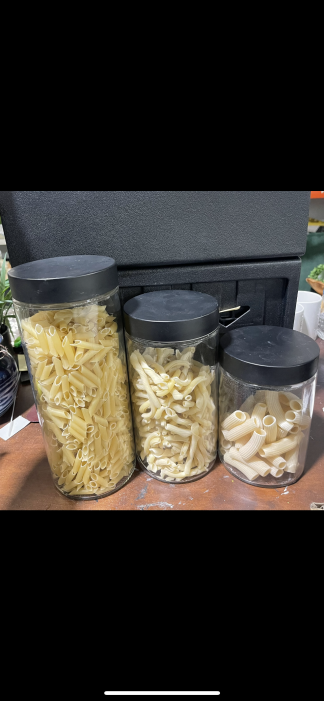 Glass w/ Black Lid Jar Set of 3