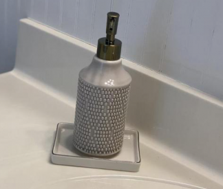 Canby Ceramic Soap Pump Gray 8"H