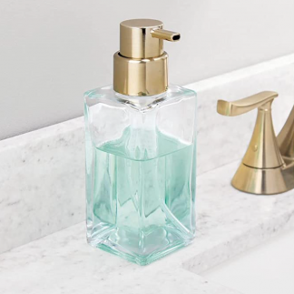 Clear/Soft Brass Soap Dispenser