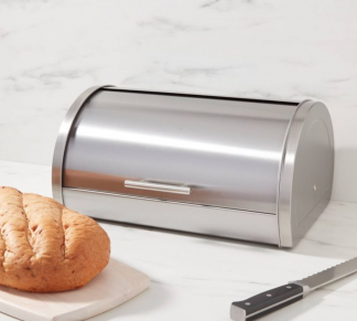 Metal Breadbox Silver 12x26
