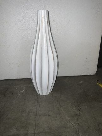 White Wavy Textured Vase 17”x2”