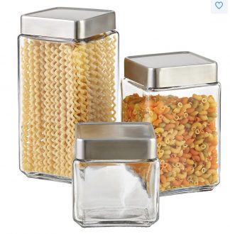 Square Glass Canister Set of 4